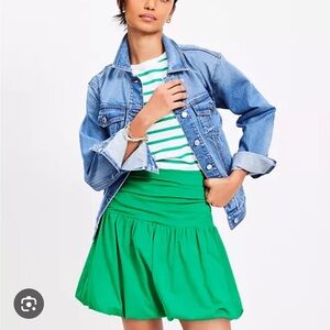 NWT ANN TAYLOR LOFT Bright Green Bubble Hem Mini Skirt